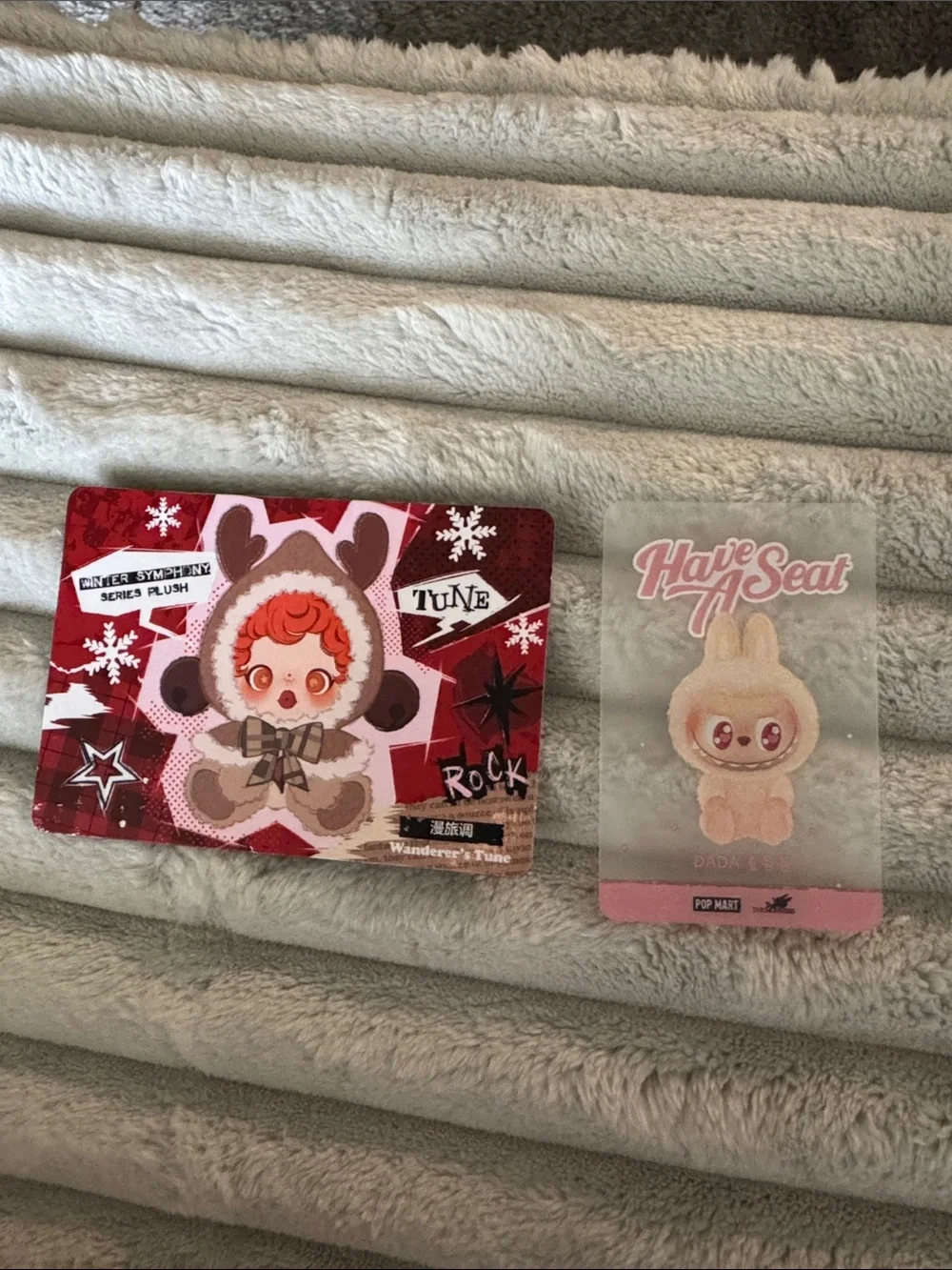 Selling skull panda and Labubu have a seat as a bundle